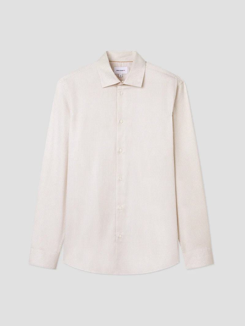 Chemise slim en coton à motif
