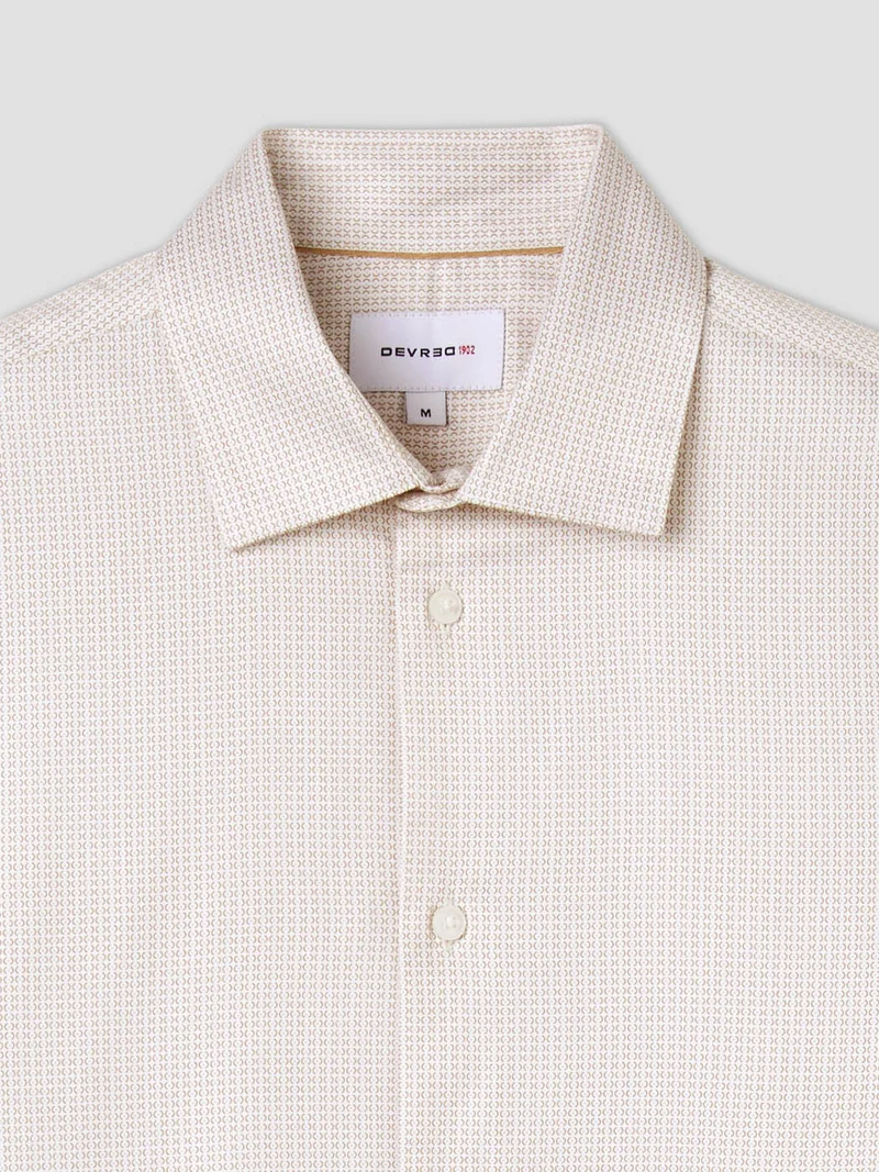 Chemise slim en coton à motif