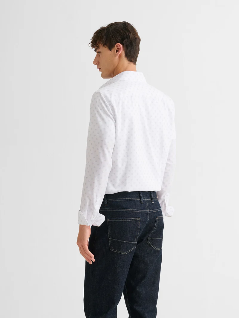 Chemise extraslim sans repassage à motif