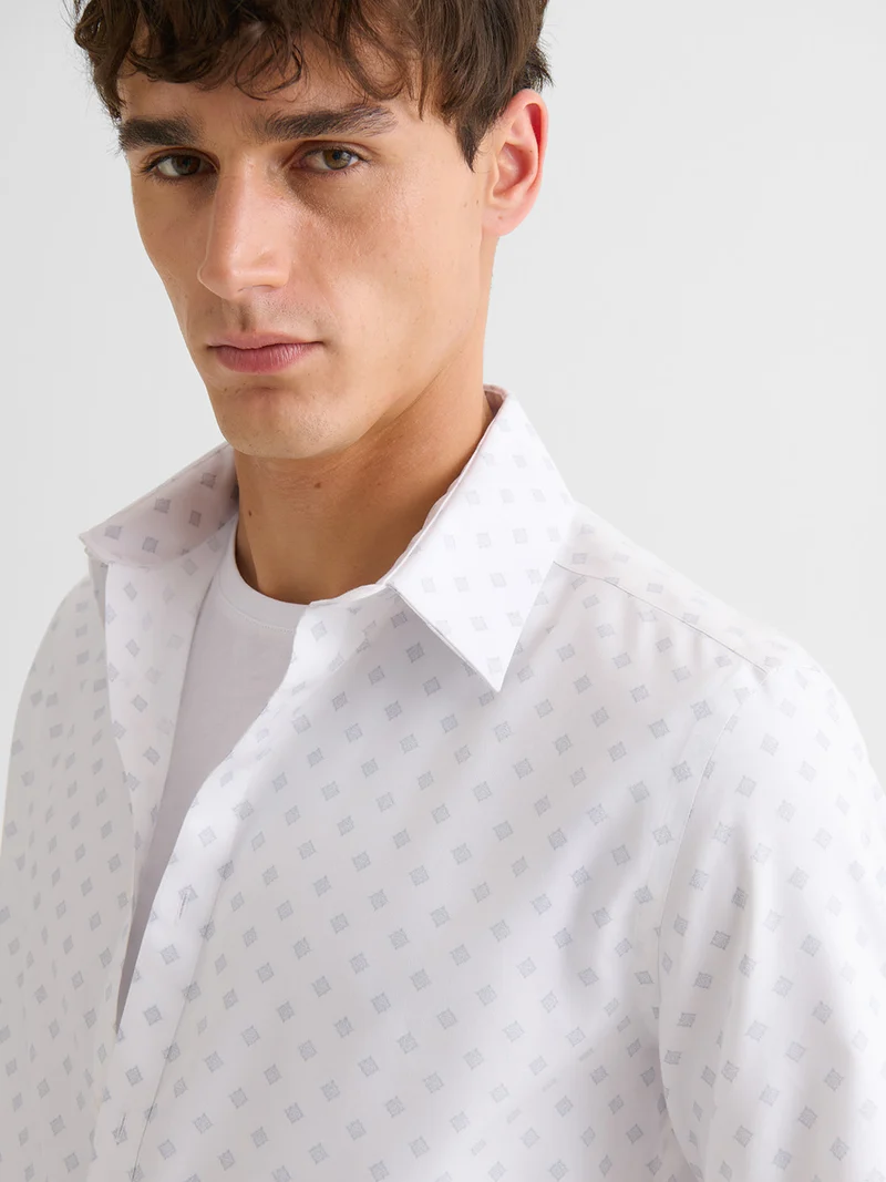 Chemise extraslim sans repassage à motif