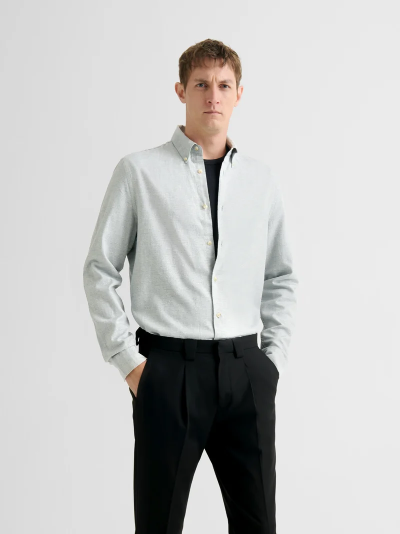 Chemise slim en coton chiné
