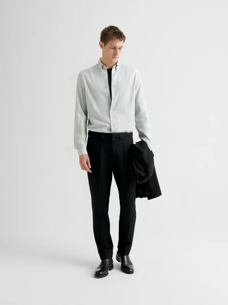 Chemise slim en coton chiné