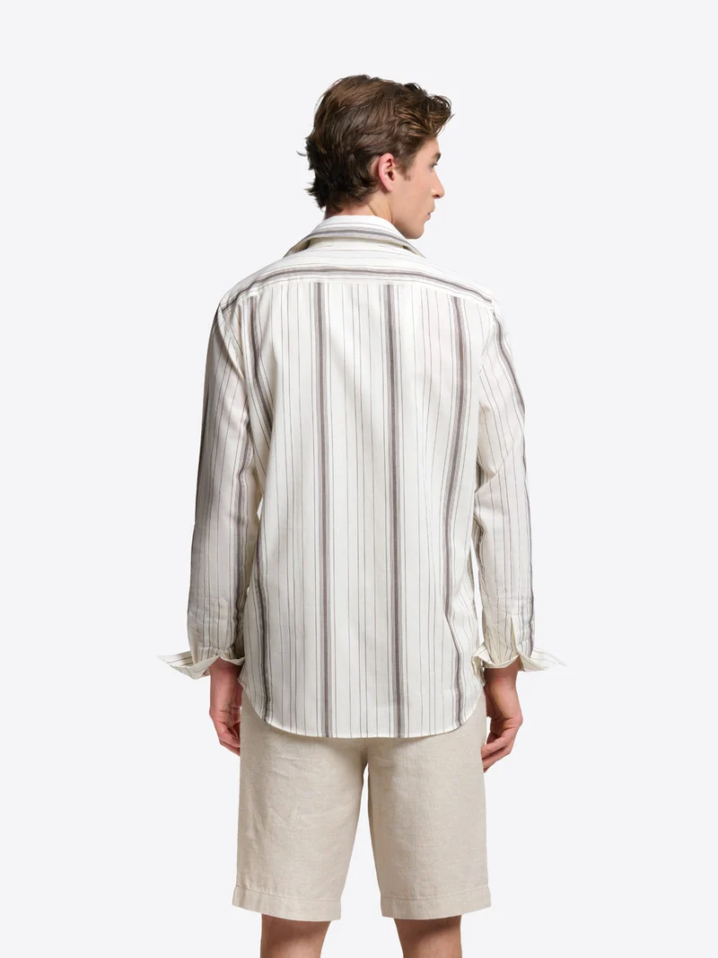 Chemise slim rayée en coton
