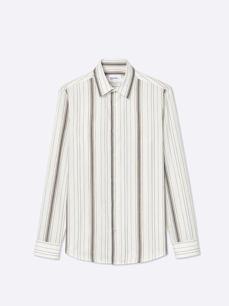 Chemise slim rayée en coton