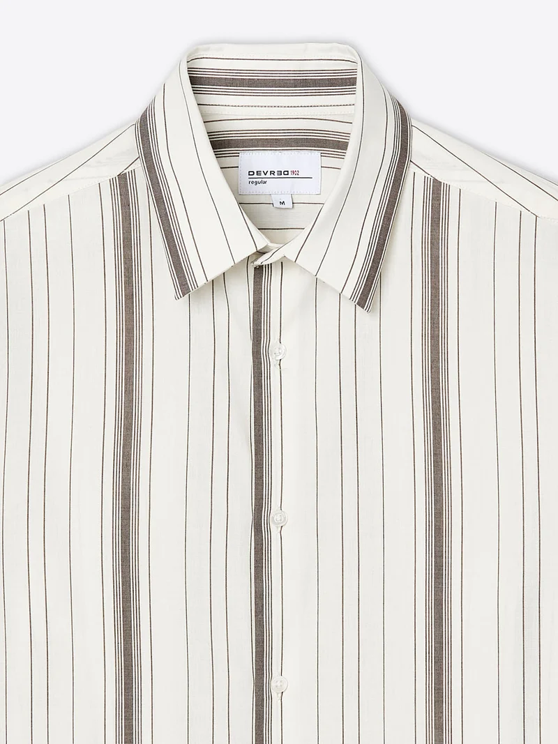 Chemise slim rayée en coton