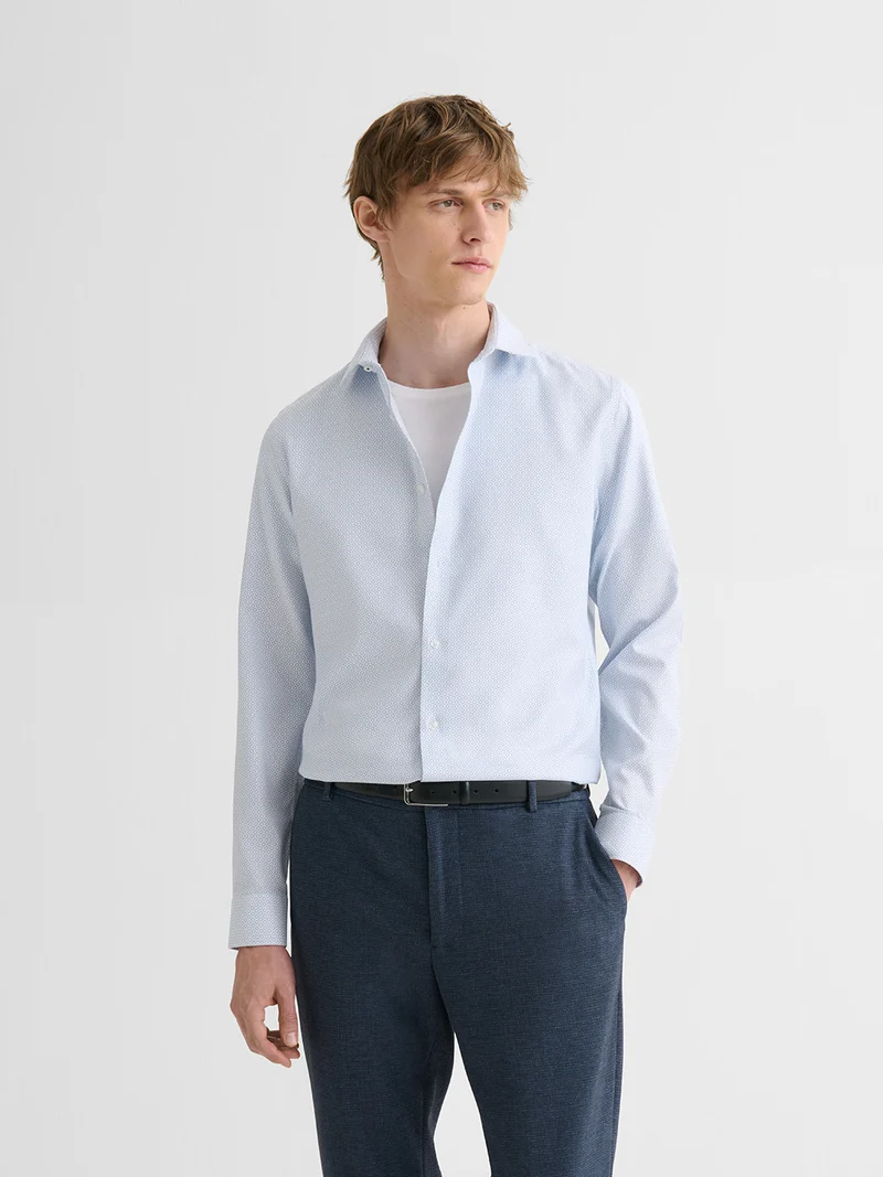 Chemise slim sans repassage à motif
