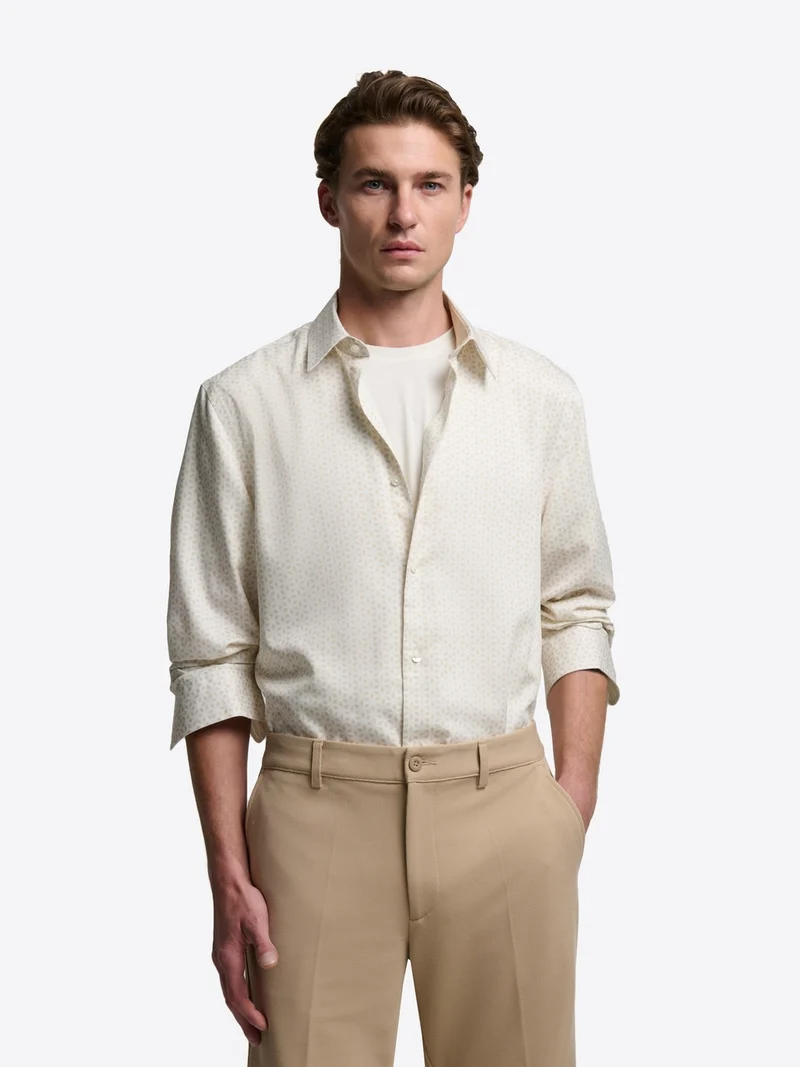 Chemise slim à motif en coton modal