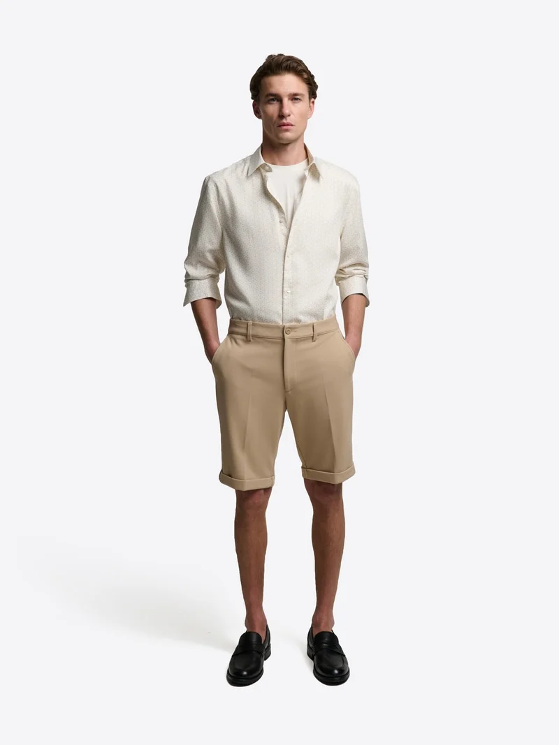 Chemise slim à motif en coton modal