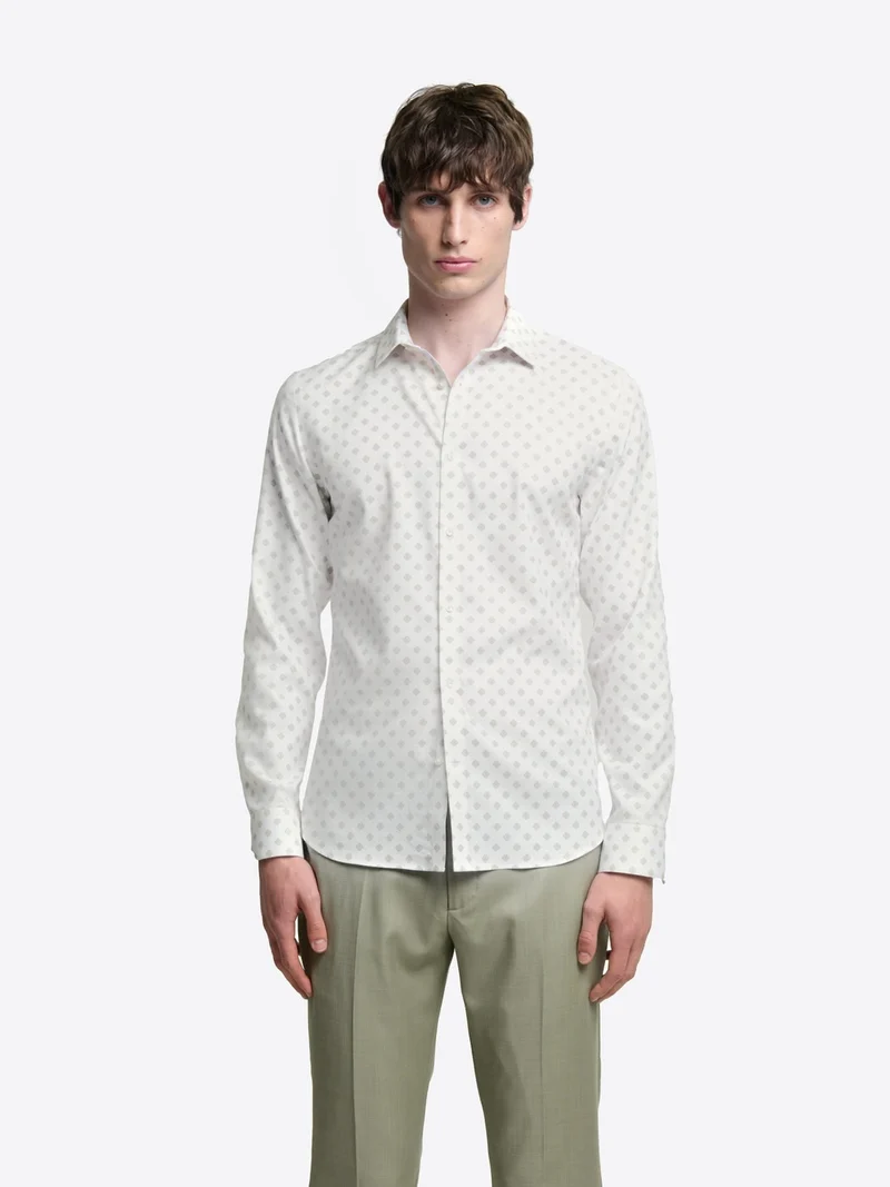 Chemise extraslim en coton double retors