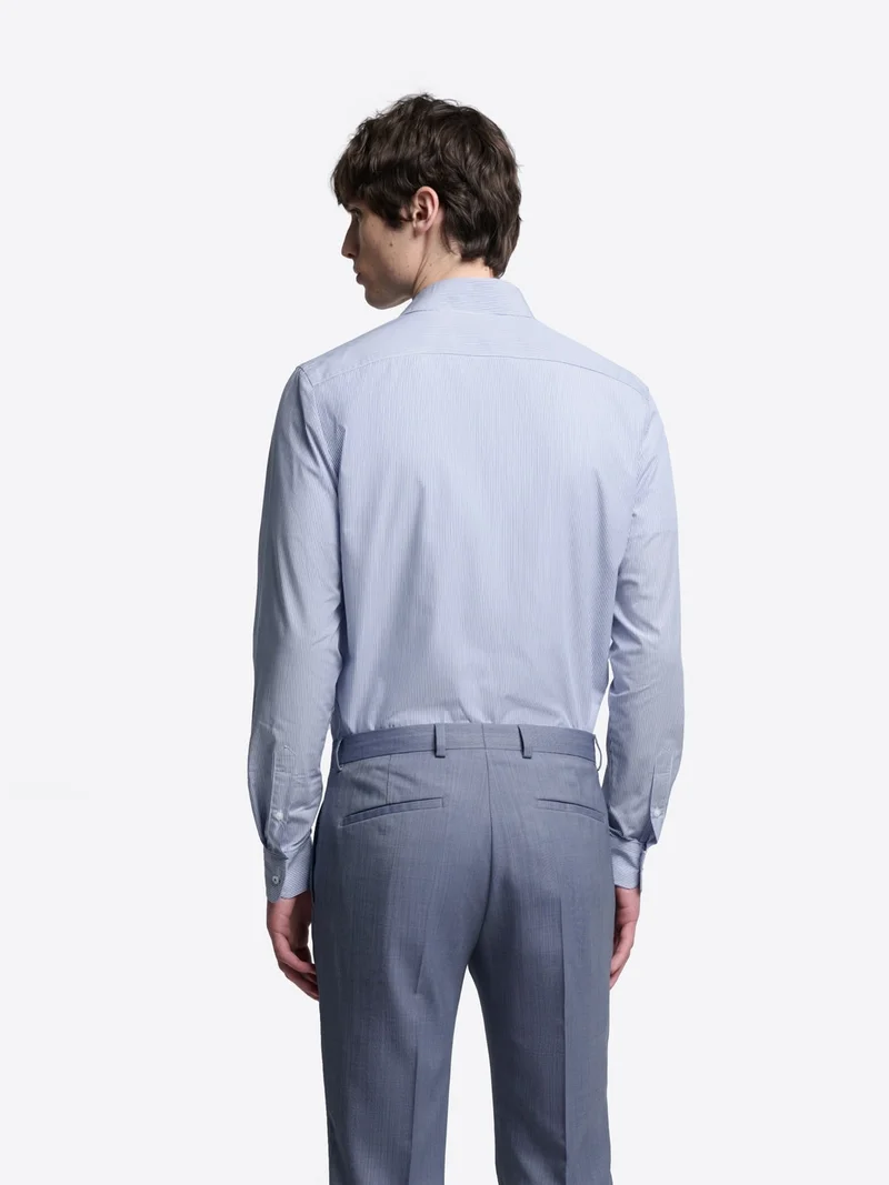 Chemise slim rayée en coton