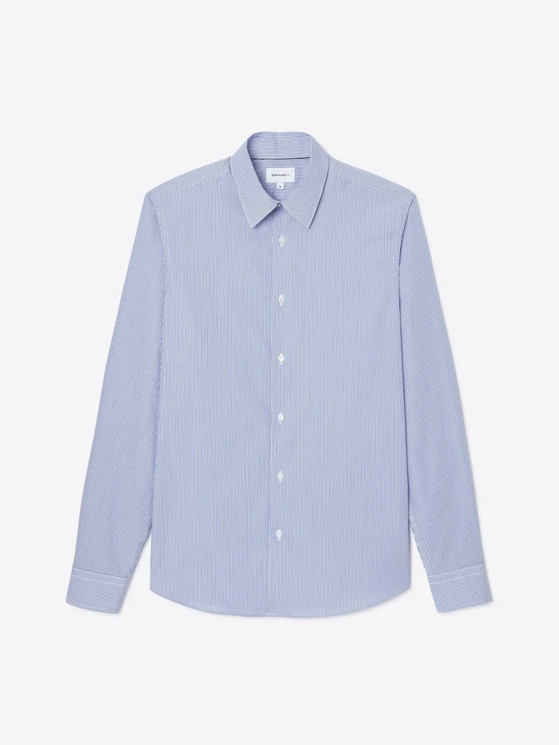 Chemise slim rayée en coton