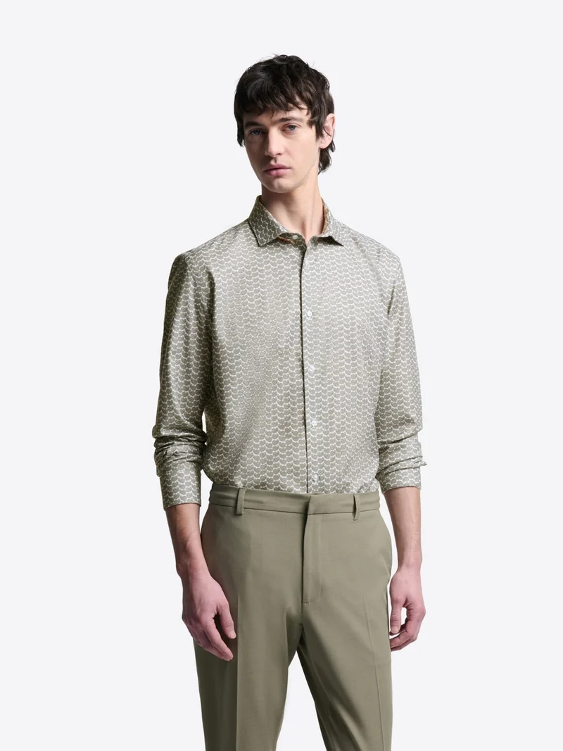 Chemise slim double retors à motif