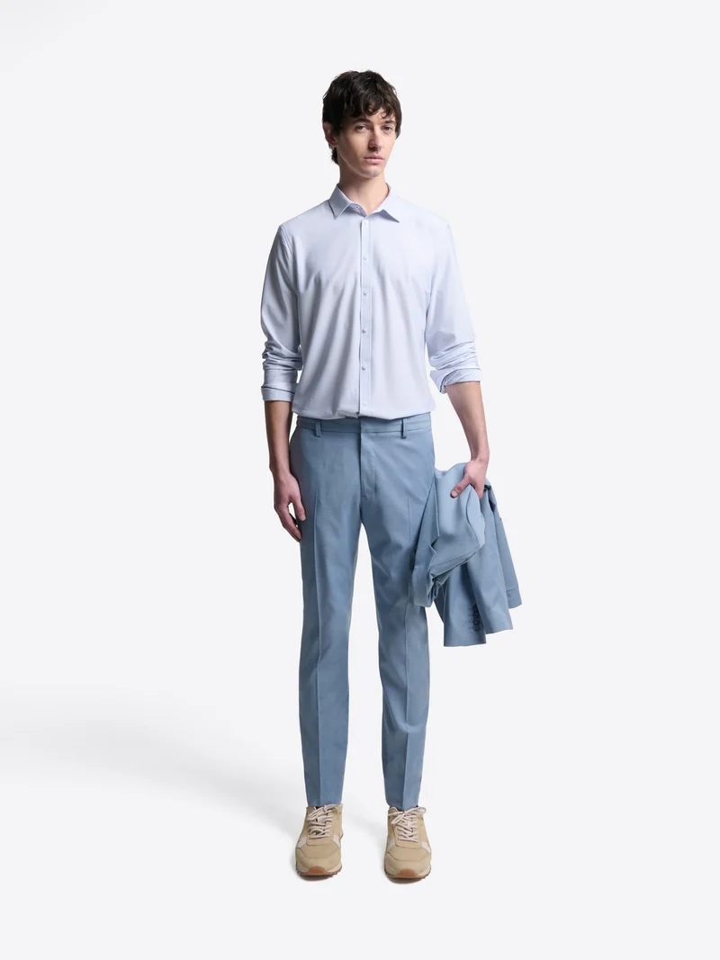 Chemise extraslim tissu traveler rayée