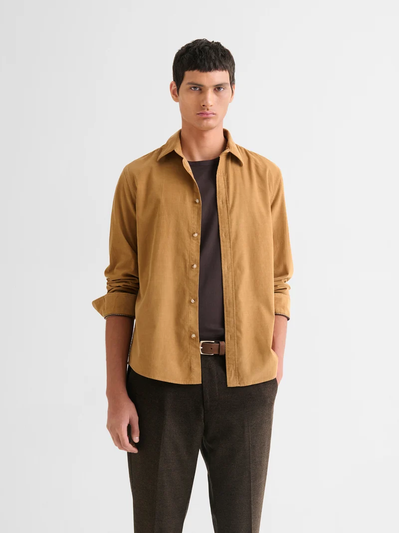 Chemise slim en velours