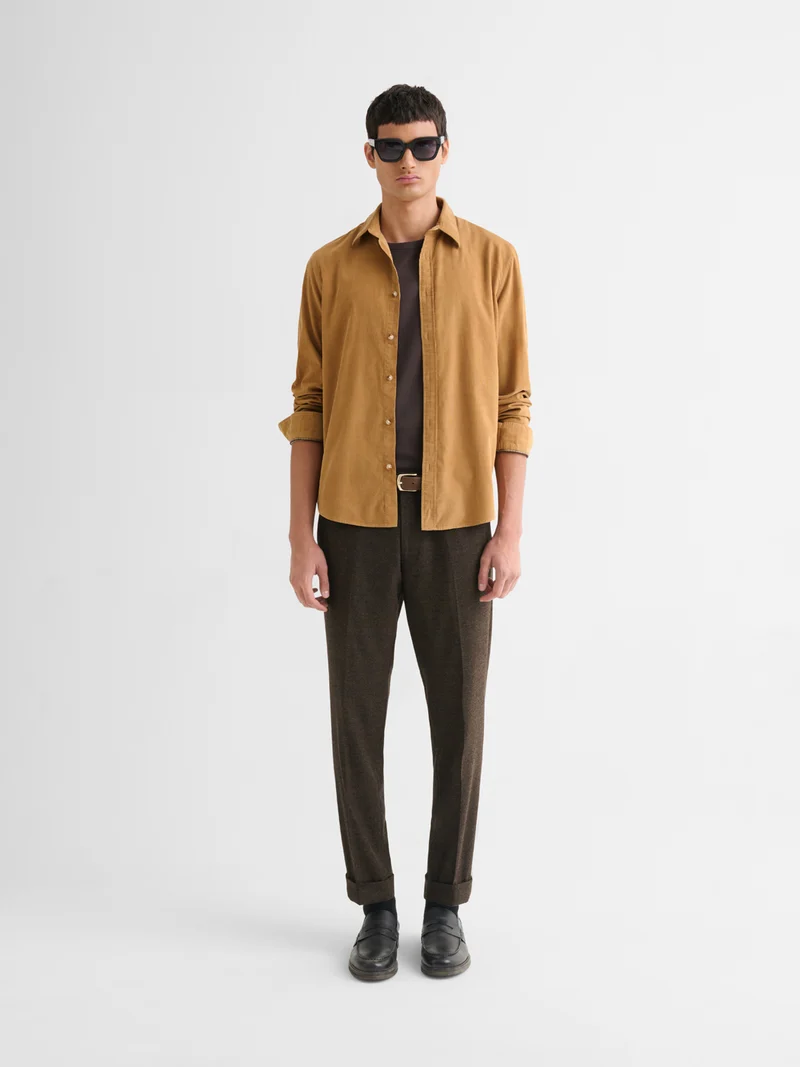 Chemise slim en velours