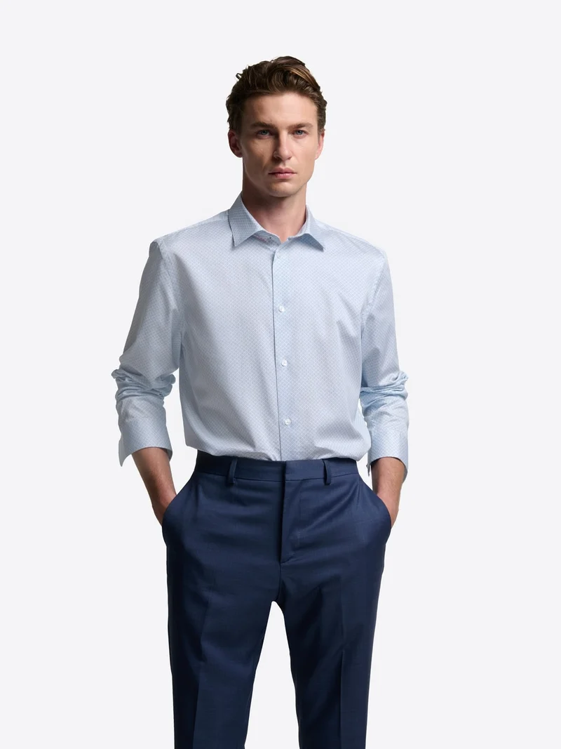 Chemise slim à motif en coton