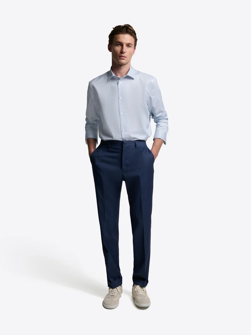 Chemise slim à motif en coton