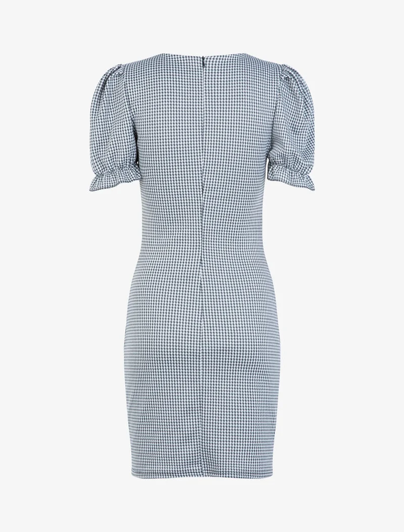 Robe fourreau à petits carreaux - Noir