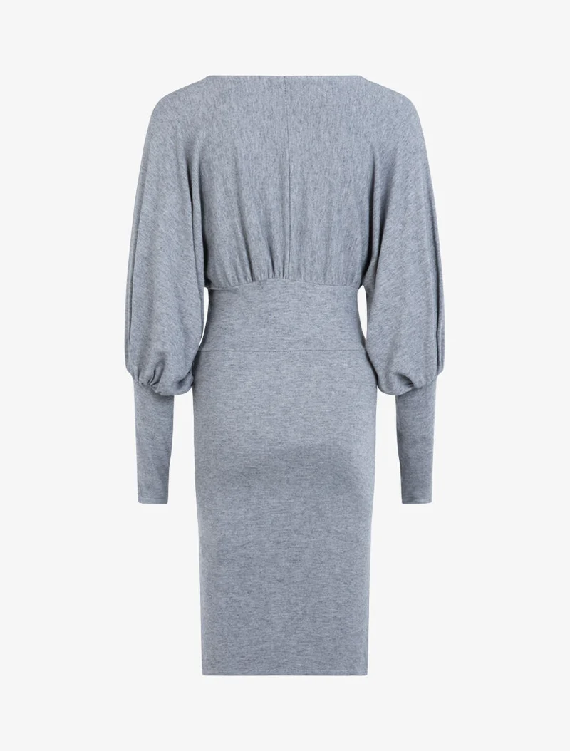 Robe fourreau à buste chauve souris - Gris clair