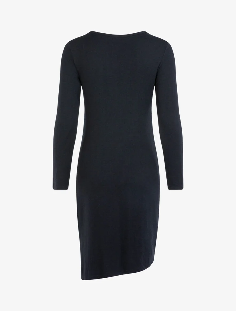 Robe en maille fine à bord torsadé - Noir