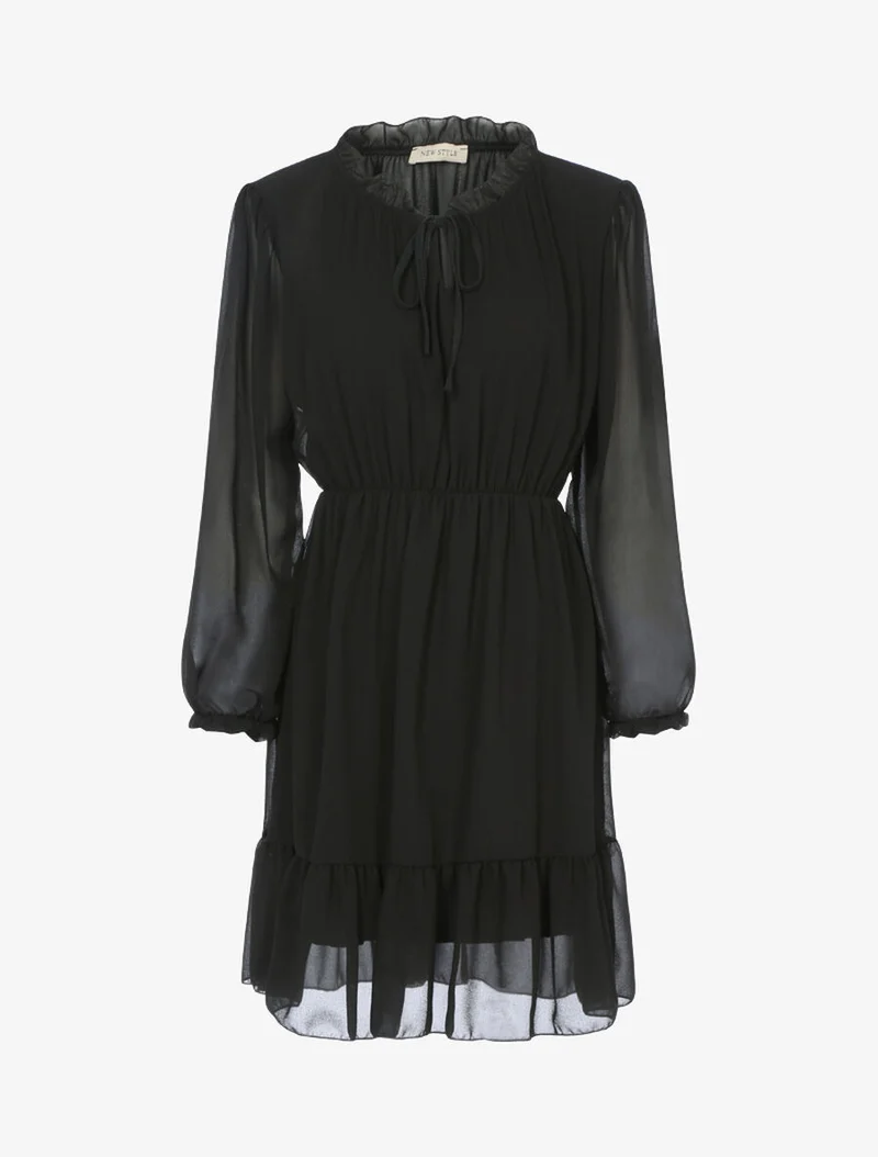 Robe à bords volantés - Noir