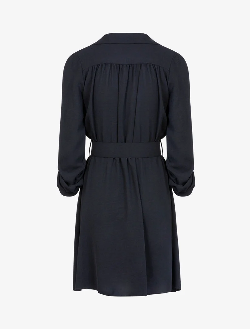 Robe style chemise coupe patineuse - Noir