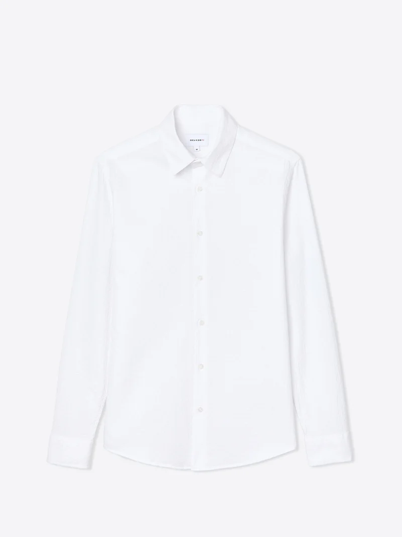 Chemise slim à motif en coton