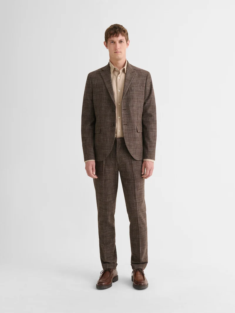 Chemise slim en coton laine