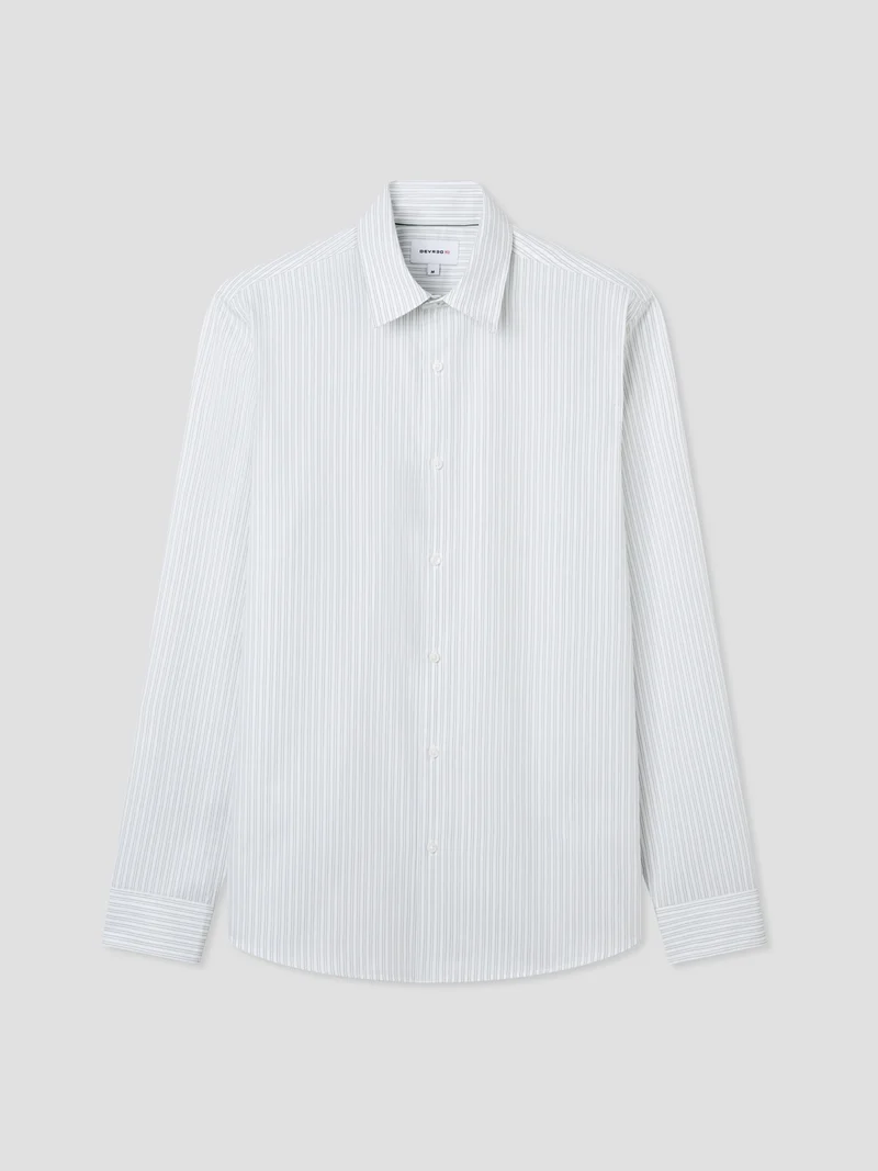 Chemise slim en coton rayée