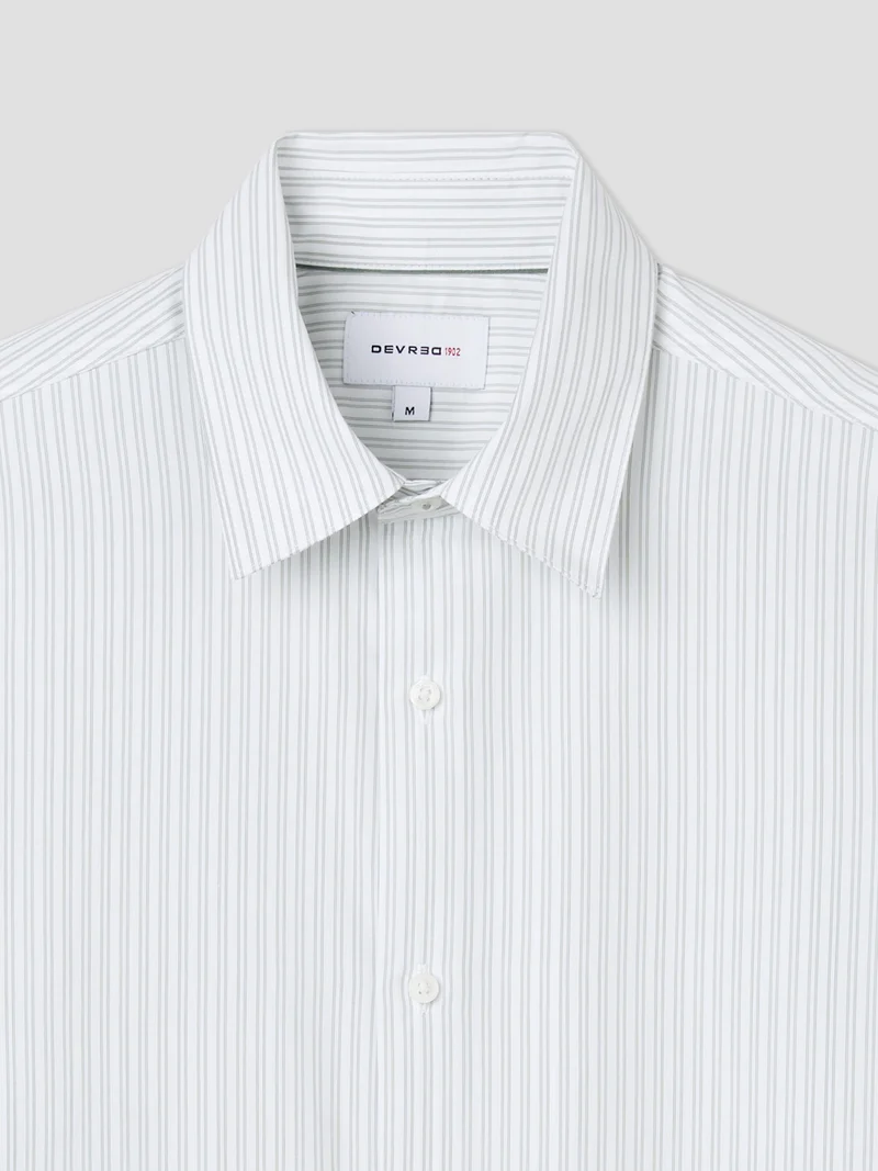 Chemise slim en coton rayée