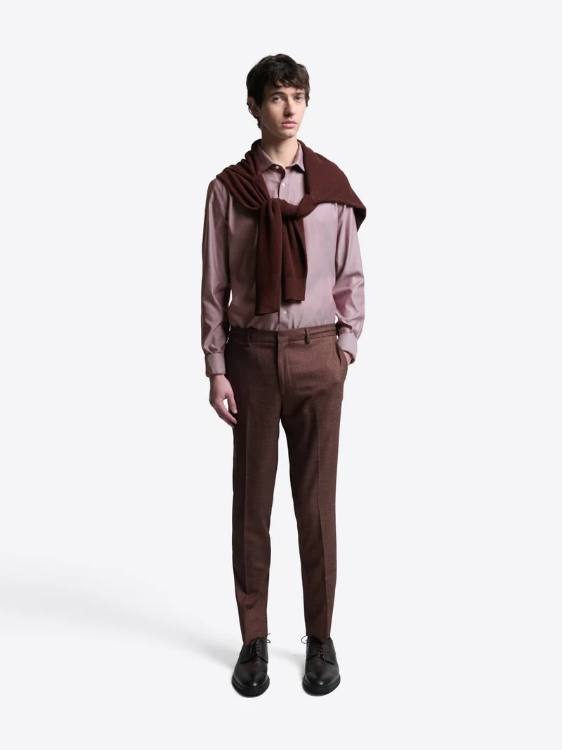 Chemise slim double retors unie