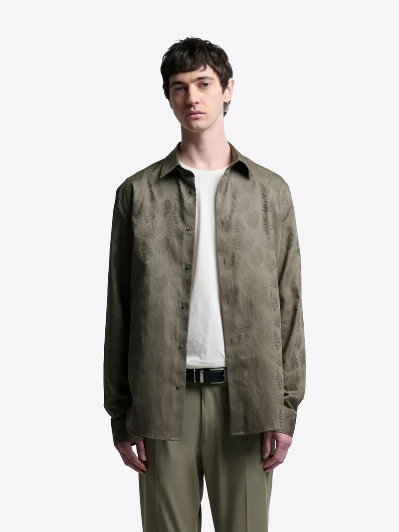 Chemise slim jacquard