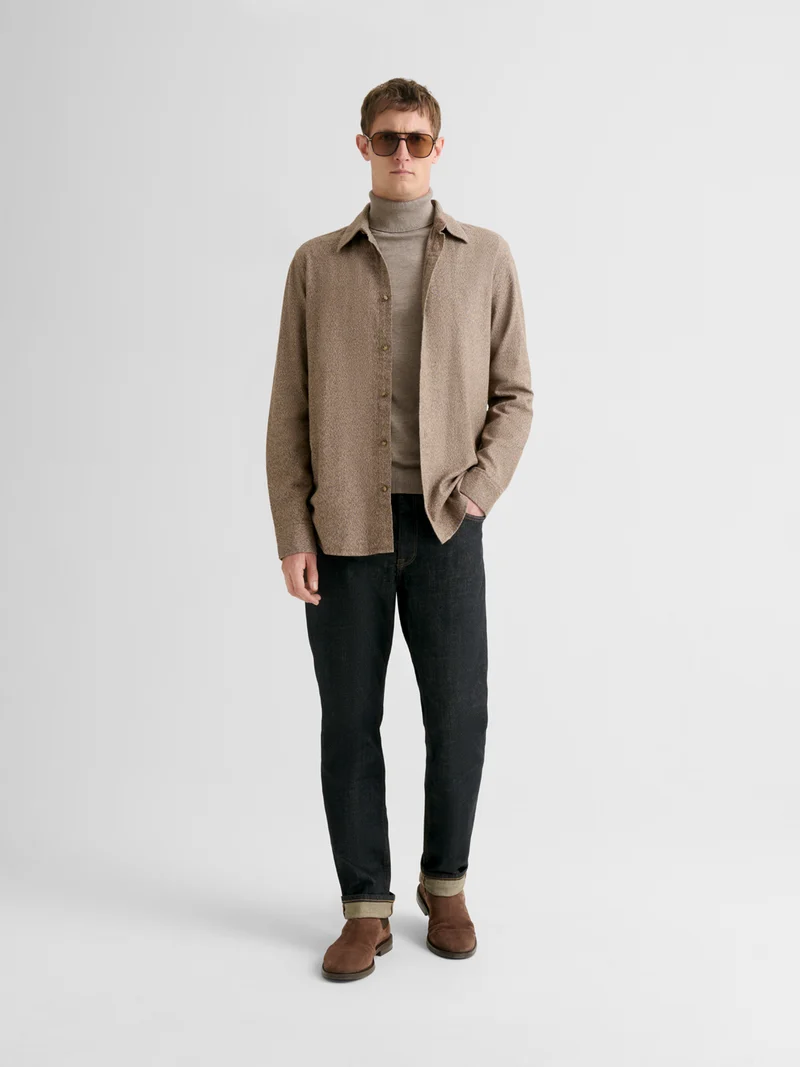 Chemise regular en coton chiné