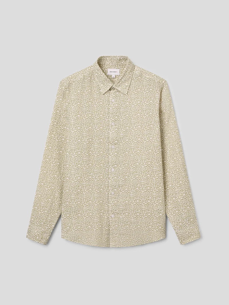 Chemise slim en coton à motif