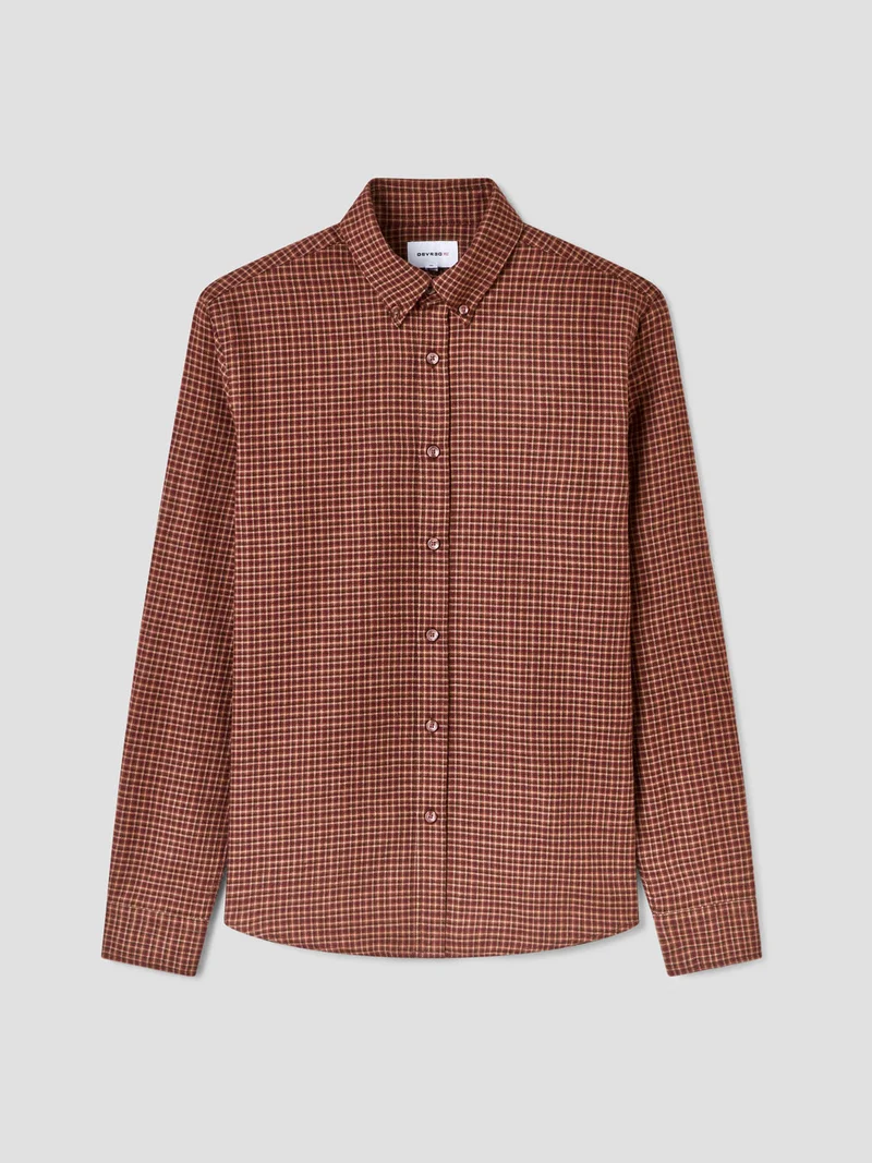 Chemise slim en coton à carreaux