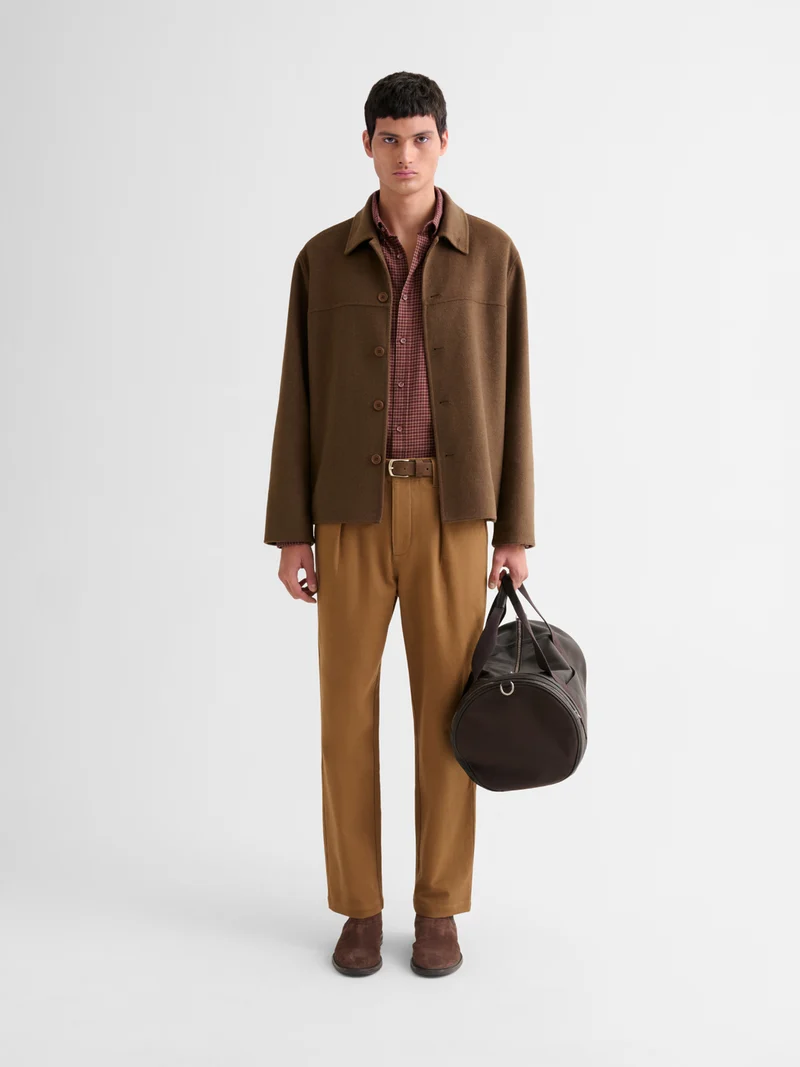 Chemise slim en coton à carreaux
