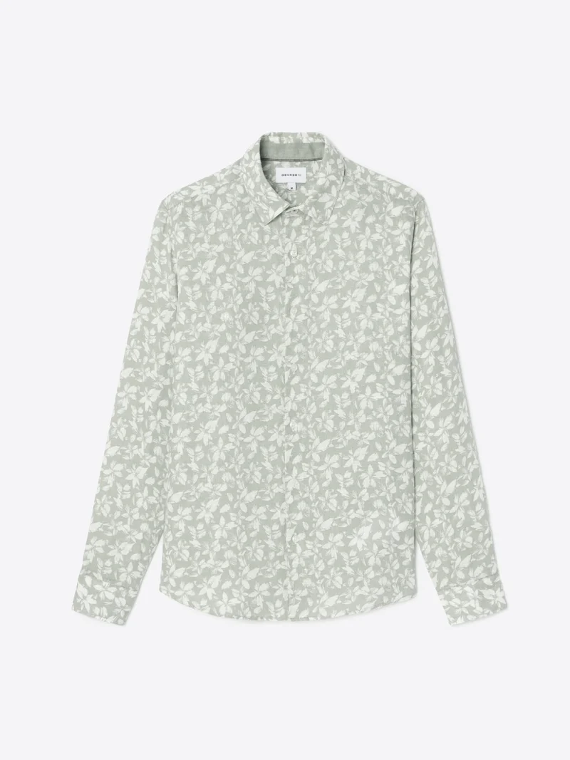 Chemise slim fleurie en lin
