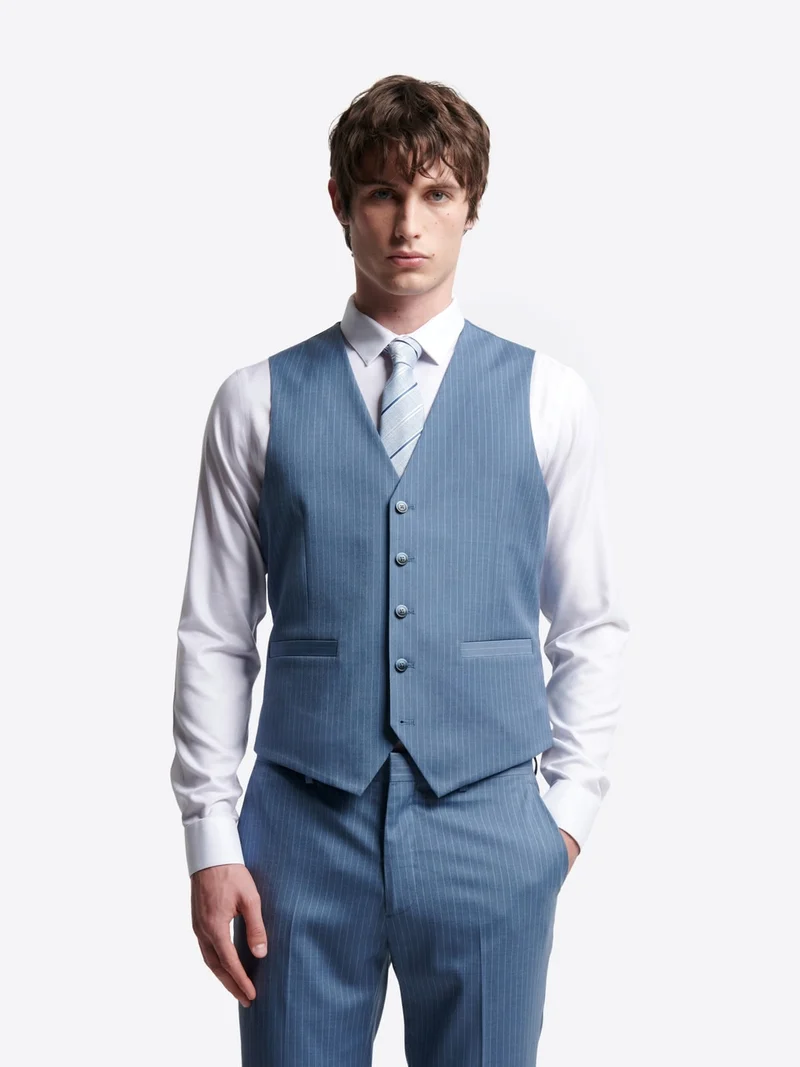 Gilet de costume bistretch à rayures
