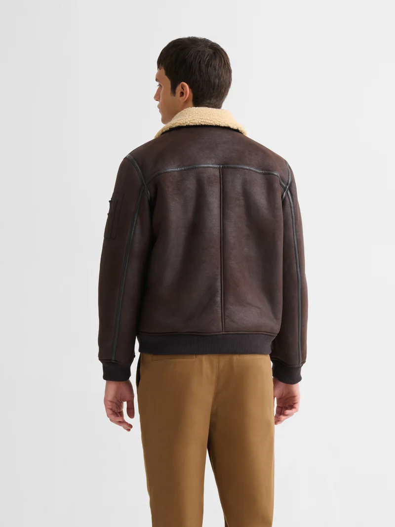 Blouson aviateur col sherpa