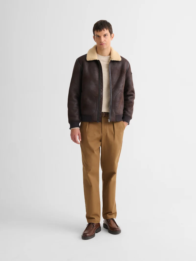 Blouson aviateur col sherpa