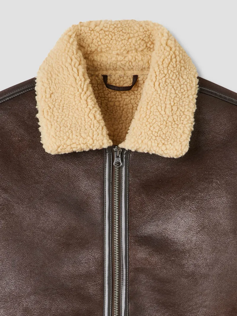 Blouson aviateur col sherpa