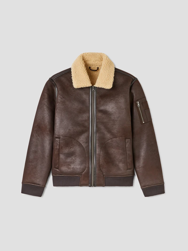 Blouson aviateur col sherpa