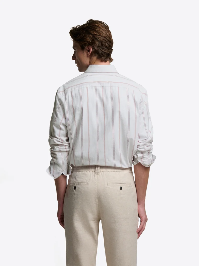 Chemise slim rayée en coton