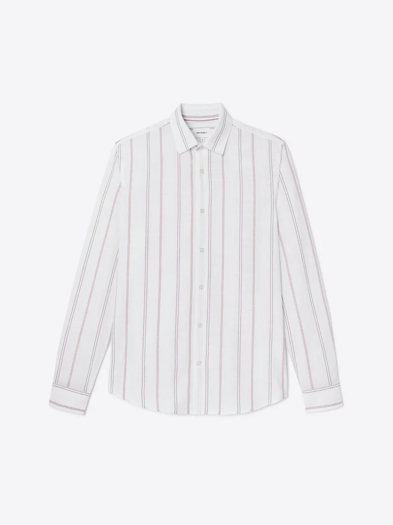 Chemise slim rayée en coton