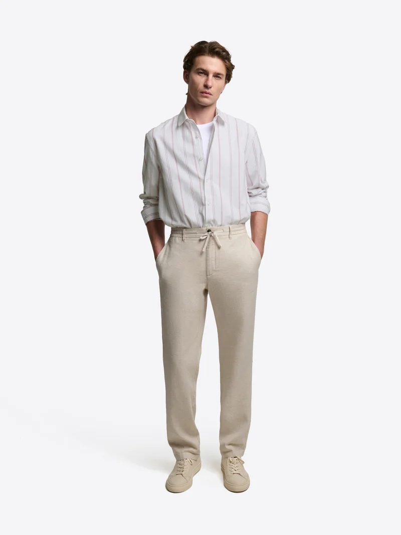 Chemise slim rayée en coton