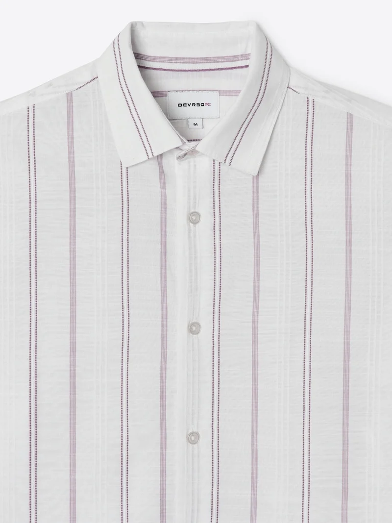 Chemise slim rayée en coton