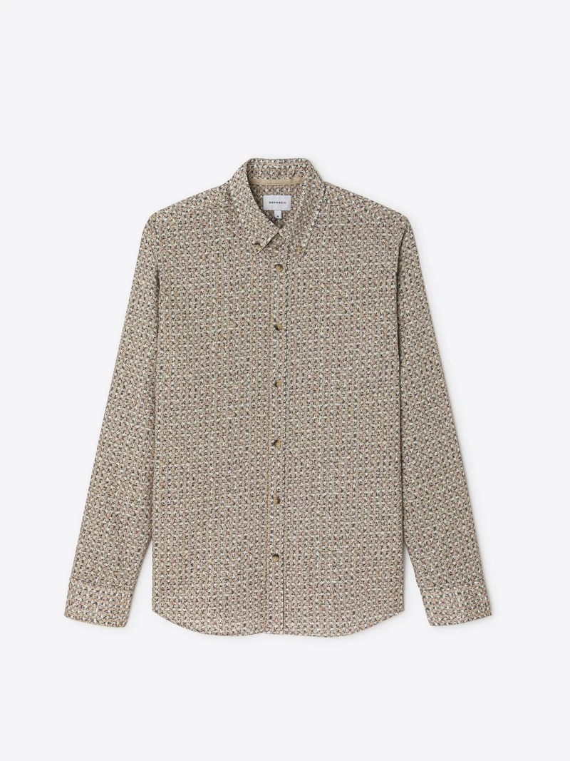 Chemise slim en coton fantaisie