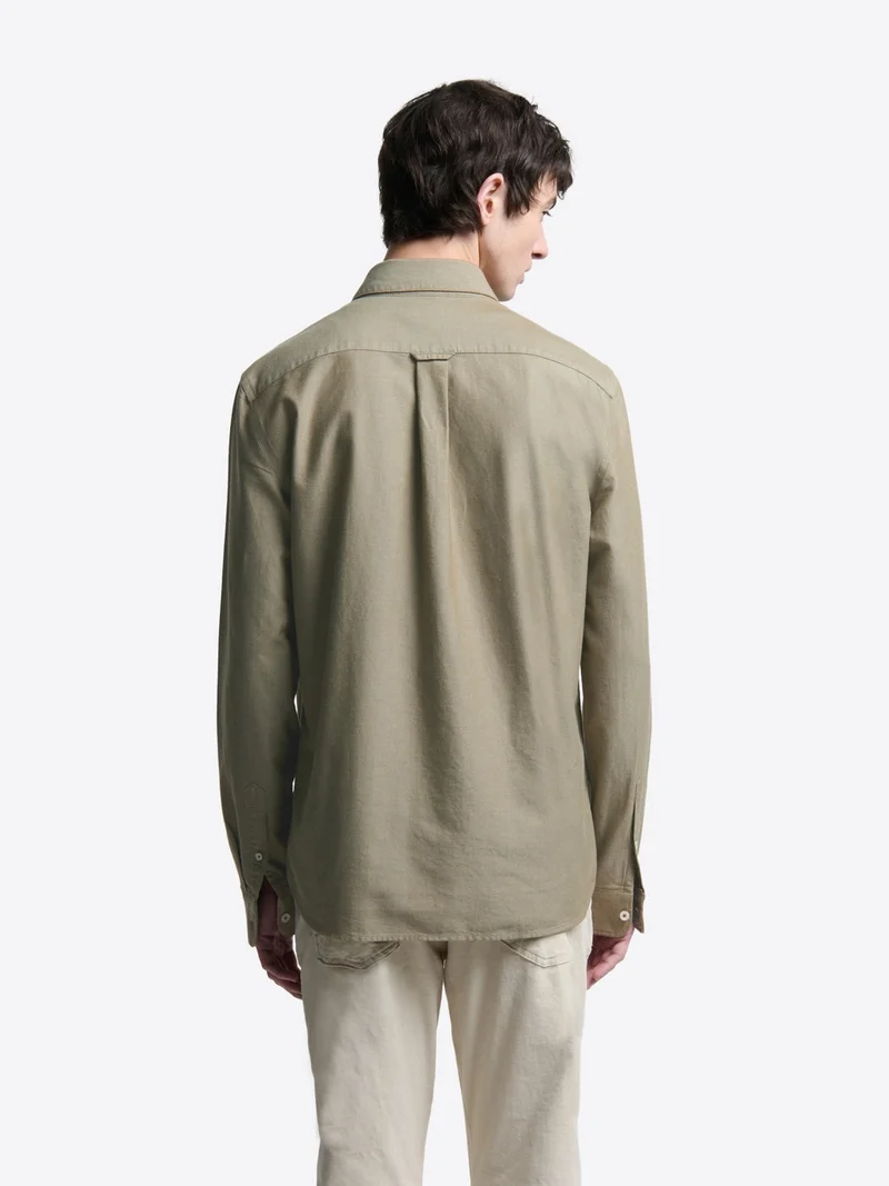 Chemise slim en coton bio unie