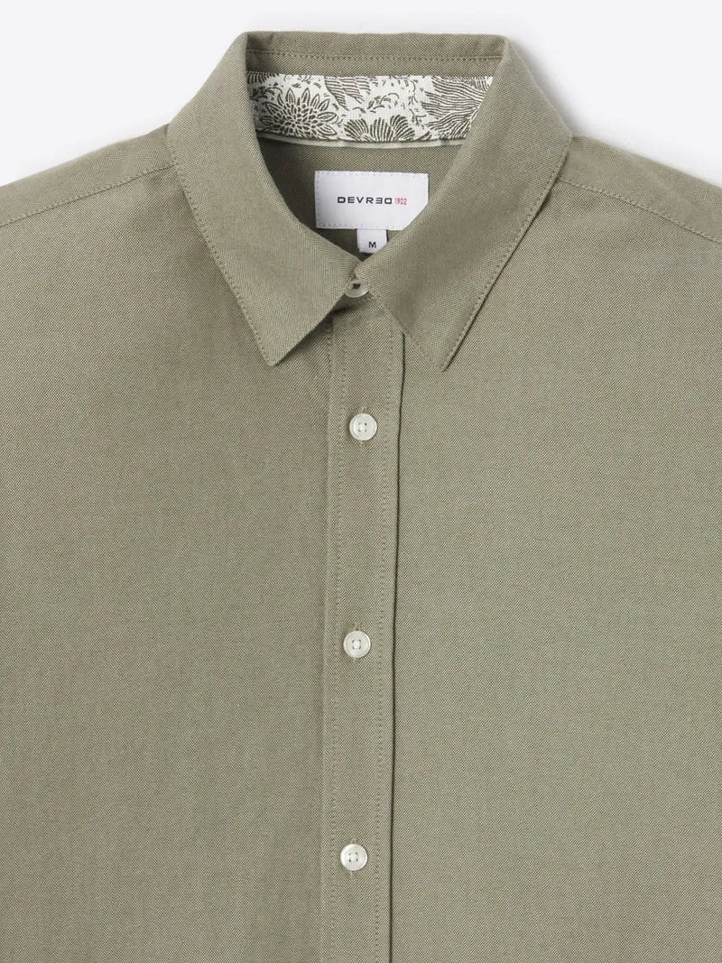 Chemise slim en coton bio unie
