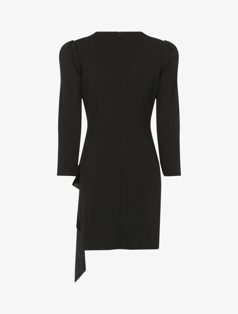 Robe à épaules larges et pans - Noir
